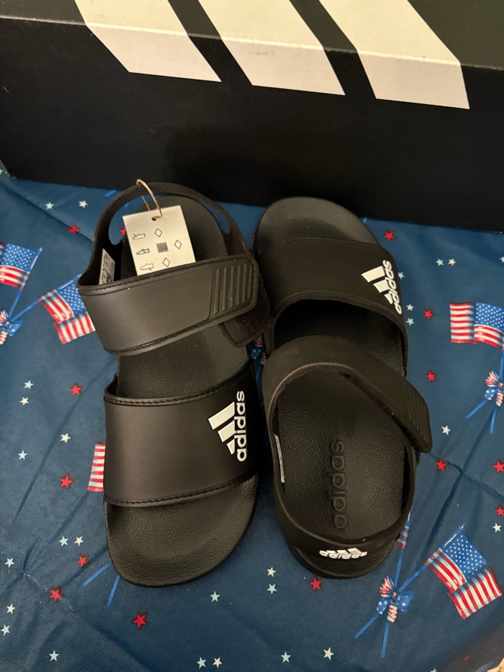 adidas Black Slide Sandals with White Logo